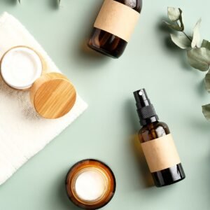 cosmetics, beauty, products, containers, herbs, nature, leaves, organic, healthy
